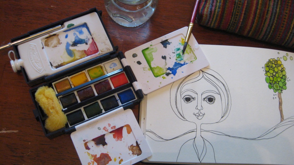 PAINTING / JOURNALINGMoleskin Watercolor Journal and Winsor and Newton travel paint set.  LOVE.